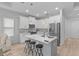 Modern kitchen with white cabinets, stainless steel appliances, and an island at 1497 Nordendale Blvd, North Port, FL 34288