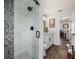 Clean walk-in shower with modern tile and fixtures at 1230 Swan Ct, Punta Gorda, FL 33950
