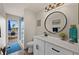 Modern bathroom with walk-in shower and vanity at 1230 Swan Ct, Punta Gorda, FL 33950