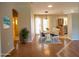 Bright dining room featuring a table with seating for six near the kitchen and with a door leading to the yard at 3646 Madagascar Ave, North Port, FL 34286