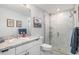 Modern bathroom with walk-in shower, vanity, and updated fixtures at 4340 Adolph Ave, North Port, FL 34288