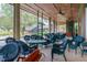 Relaxing screened porch with wicker furniture at 19310 Water Oak Dr # 203, Port Charlotte, FL 33948