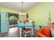 Charming dining room with teal table and light-colored chairs, access to the patio at 4290 Randypaar St, Port Charlotte, FL 33948