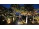 Lush tropical landscaping at night at 4290 Randypaar St, Port Charlotte, FL 33948