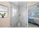 Updated bathroom with a large walk-in shower and modern vanity at 28522 Coco Palm Dr, Punta Gorda, FL 33982