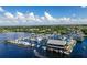 Aerial view of waterfront restaurant and marina at 1650 W Marion Ave # 144, Punta Gorda, FL 33950