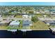Aerial view of canal front home with pool and dock at 21341 Edgewater Dr, Port Charlotte, FL 33952