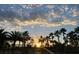 A beautiful sunset view with silhouettes of palm trees against a colorful, cloudy sky at 207 Blackburn Blvd, North Port, FL 34287