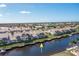 Aerial view highlighting waterfront property with private boat dock at 3800 Bal Harbor Blvd # 312, Punta Gorda, FL 33950