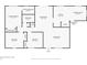 3 bed, 2 bath home floor plan, showing a spacious living room and large primary bedroom at 4583 S Salford Blvd, North Port, FL 34287