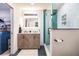 Modern bathroom with a large walk-in shower and double vanity at 1010 Robinhood Dr, Punta Gorda, FL 33982