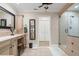 Bathroom with large vanity, walk-in shower, and separate tub at 1925 Jamaica Way, Punta Gorda, FL 33950