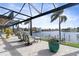 Enjoy waterfront views from this relaxing screened patio at 1925 Jamaica Way, Punta Gorda, FL 33950