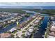 Aerial view of canal-front property with private dock at 2813 Sancho Panza Ct, Punta Gorda, FL 33950
