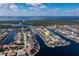 An aerial view highlighting the property's canal-front location at 2813 Sancho Panza Ct, Punta Gorda, FL 33950