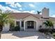 Inviting front entrance with a dark brown door and brick pathway at 2813 Sancho Panza Ct, Punta Gorda, FL 33950