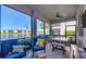 Enjoy lake views from this screened lanai, complete with seating and dining areas at 14025 Black Beauty Dr # 412, Punta Gorda, FL 33955
