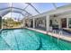 Large pool with covered patio and plenty of seating at 3014 Guadalupe Dr, Punta Gorda, FL 33950