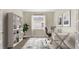 Bright home office with modern desk and shelving at 16114 Highgate St, Port Charlotte, FL 33953