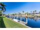 Private boat dock with lift on a serene canal at 566 Port Bendres Dr, Punta Gorda, FL 33950