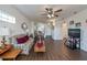Open concept living room and kitchen with wood floors at 2160 Heron Lake Dr # 104, Port Charlotte, FL 33983
