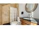 Bathroom with shower, toilet and dark vanity top at 108 Roselle Ct, Port Charlotte, FL 33952