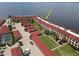 Aerial view showcasing building location and waterfront access at 1 Colony Point Dr # 16C, Punta Gorda, FL 33950