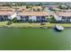 Aerial view of waterfront community with private balconies at 25275 Rampart Blvd # 801, Punta Gorda, FL 33983