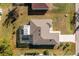 Overhead view of a single-story house with a pool and large backyard at 2696 Mather Ln, North Port, FL 34286
