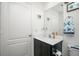 Small bathroom with vanity, toilet and white walls at 2696 Mather Ln, North Port, FL 34286