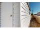 Close-up of the shed's exterior, showcasing its corrugated metal siding at 5247 Conner Ter, Port Charlotte, FL 33981