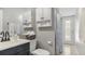 Bathroom with a single sink vanity and shower at 3310 Middletown St, Port Charlotte, FL 33952