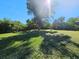 Sunny backyard with grassy area and mature tree at 6222 Berkeley St, Englewood, FL 34224