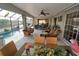 Enjoy this large screened patio with pool and canal views at 726 Macedonia Dr, Punta Gorda, FL 33950