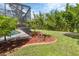 Screened-in pool with well-kept landscaping and a view of the private backyard at 1205 Bartlett Ave, North Port, FL 34288