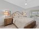 Main bedroom with a wooden bed frame and neutral color scheme at 14224 Heritage Landing Blvd # 926, Punta Gorda, FL 33955