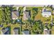 Aerial view of a single Gathering home and pool at 18043 Avonsdale Cir, Port Charlotte, FL 33948