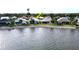 Aerial view showcasing home's location near the lake at 26247 Stillwater Cir, Punta Gorda, FL 33955