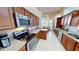 Updated kitchen with ample cabinet space and water view at 26247 Stillwater Cir, Punta Gorda, FL 33955
