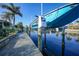 Close-up of boat lift showing details and functionality at 5541 Almar Dr, Punta Gorda, FL 33950