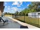 Private backyard with a pool and patio at 1437 Rommel St, Port Charlotte, FL 33952