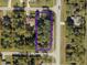 Overhead view showing the property lot and its surroundings at 3003 Sikeston, North Port, FL 34286