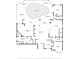 Floor plan of the home, including measurements of rooms, pool, and screened porches at 3443 Kentia Palm Ct, North Port, FL 34288