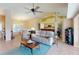 Open living area with high ceilings, recessed lighting, and views to kitchen at 3448 Nighthawk Ct, Punta Gorda, FL 33950