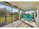 Screened porch with patio furniture and view of the golf course at 14672 Sycamore Ct # 3622, Punta Gorda, FL 33955