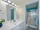 Clean bathroom with a shower/tub combo and vanity at 3300 Loveland Blvd # 3103, Punta Gorda, FL 33980