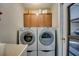 Laundry room with washer, dryer, and overhead cabinetry at 3404 Depew Ave, Port Charlotte, FL 33952