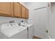 Laundry room with washer, dryer, and ample cabinet storage at 1766 Dunvegan Dr, Punta Gorda, FL 33980
