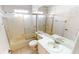 Clean bathroom with shower/tub combo and single sink vanity at 10208 Arrowhead Dr, Punta Gorda, FL 33955