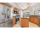 Modern kitchen with stainless steel appliances and island at 18138 Petoskey Cir, Port Charlotte, FL 33948